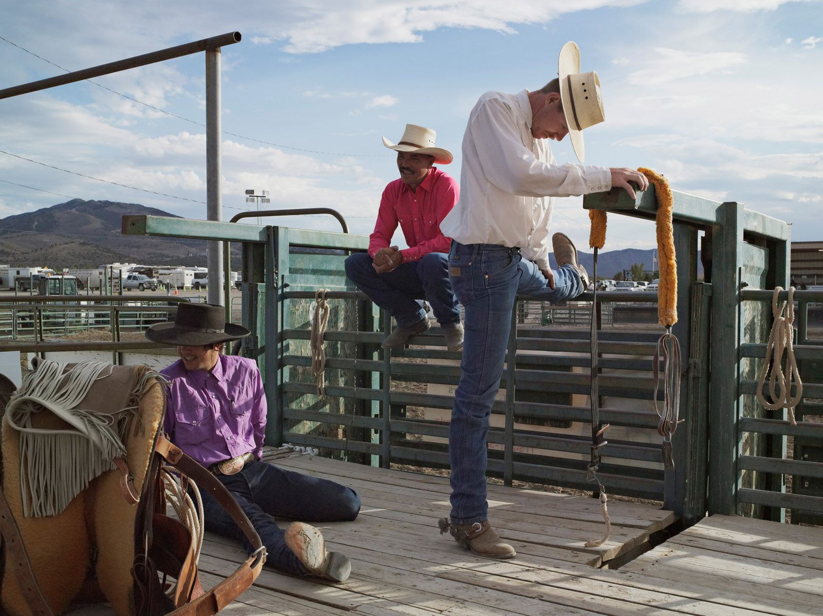 Dakota, Michael, and Jesse, Bronc Riders, Eureka County Fair, Eureka, Nevada 2012