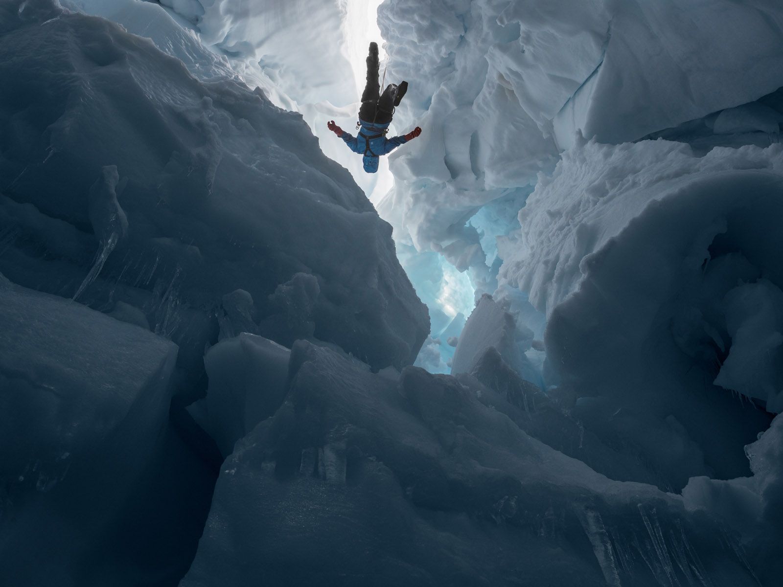 Kenzie in a Crevasse, Juneau Icefield Research Program, Alaska 2016