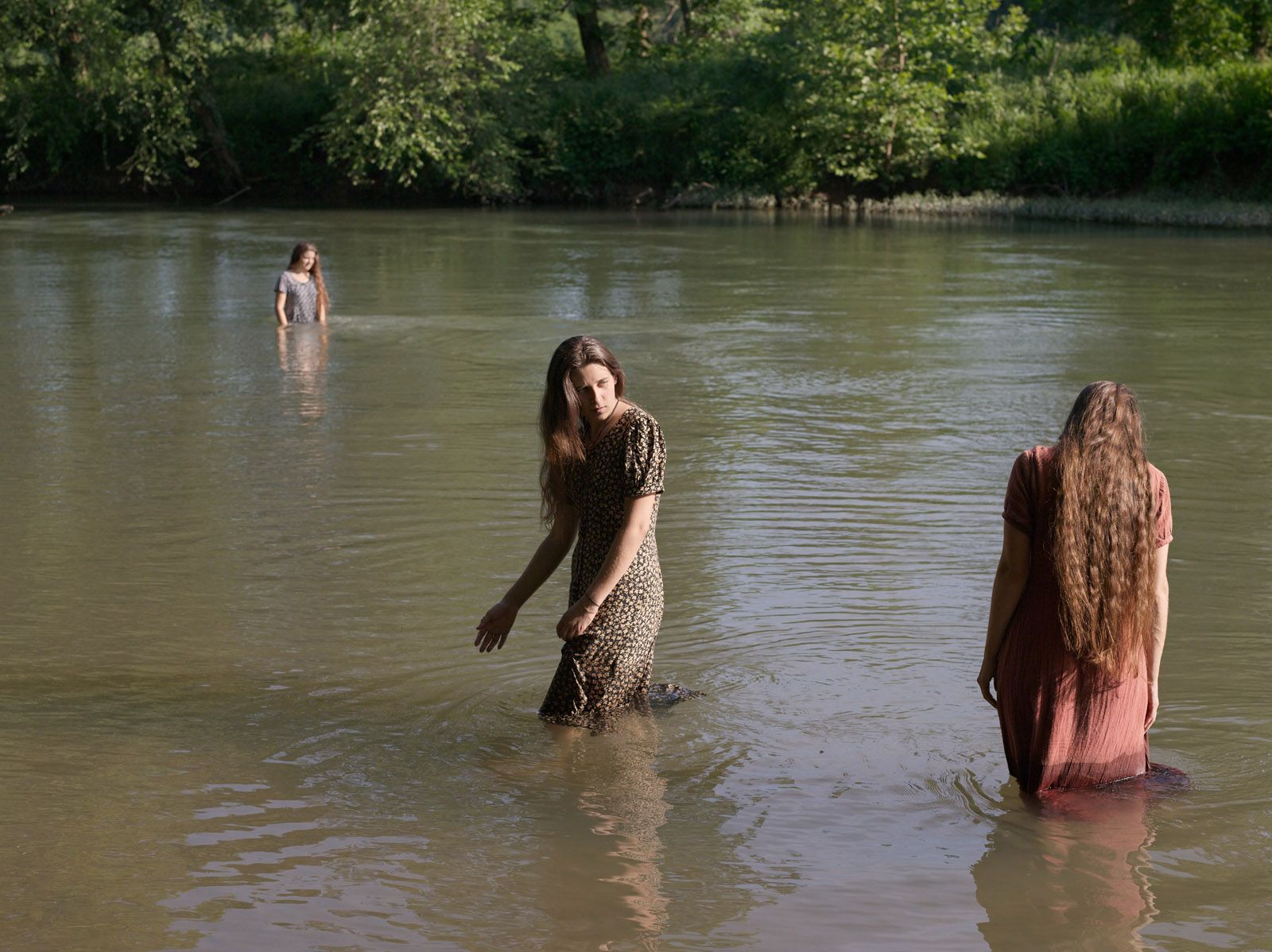 Jasmine, Hannah and Cecilia Swimming, Tennessee 2008
