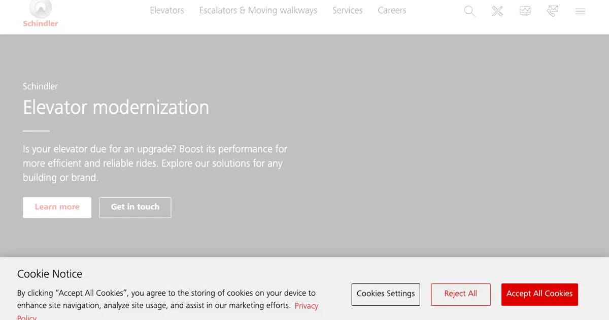 Website Design for Elevator & Escalator Manufacturers