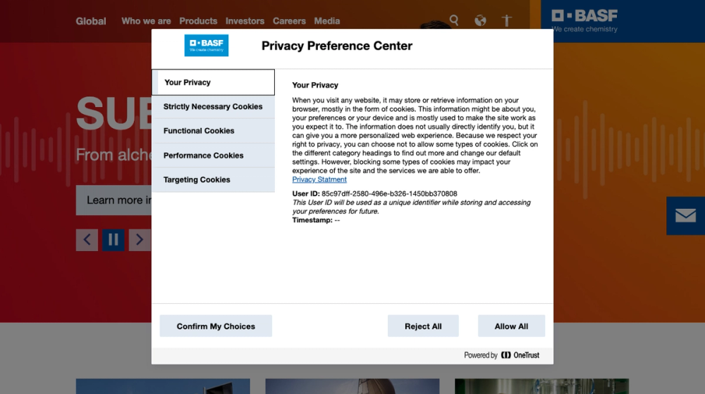 Product spec tables with REACH compliance data — what leading chemical sites ship