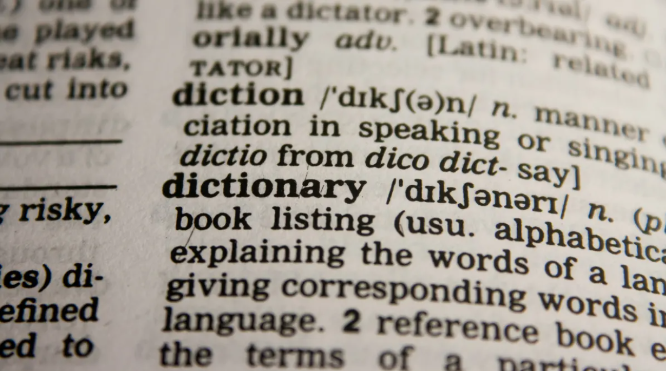 Picture of a dictionary entry.