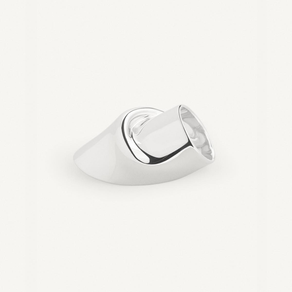 Elegant silver ring by Courrèges featuring a modern, minimalist design for fashion lovers.