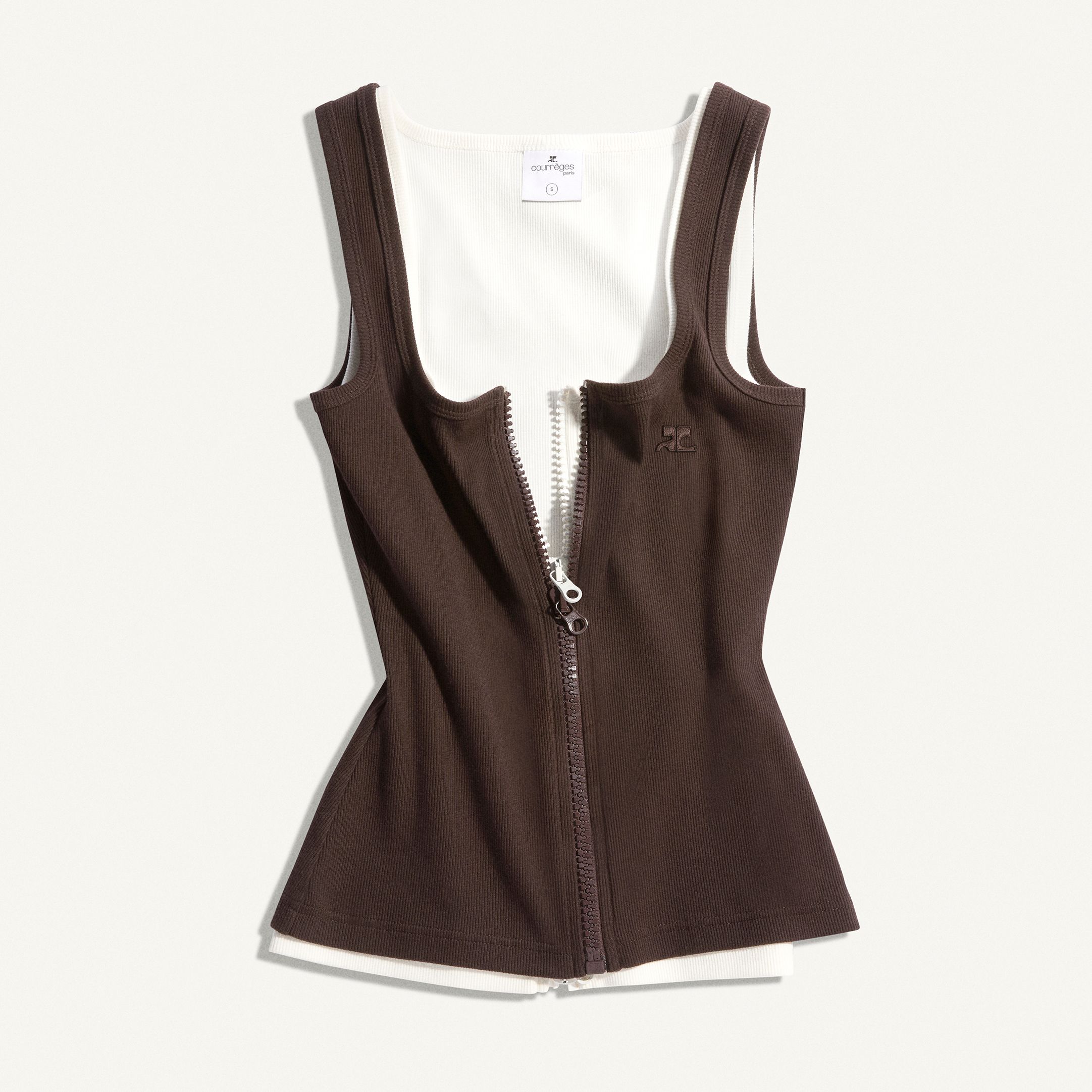 POINTY RIB KNIT TANK TOP - courrèges