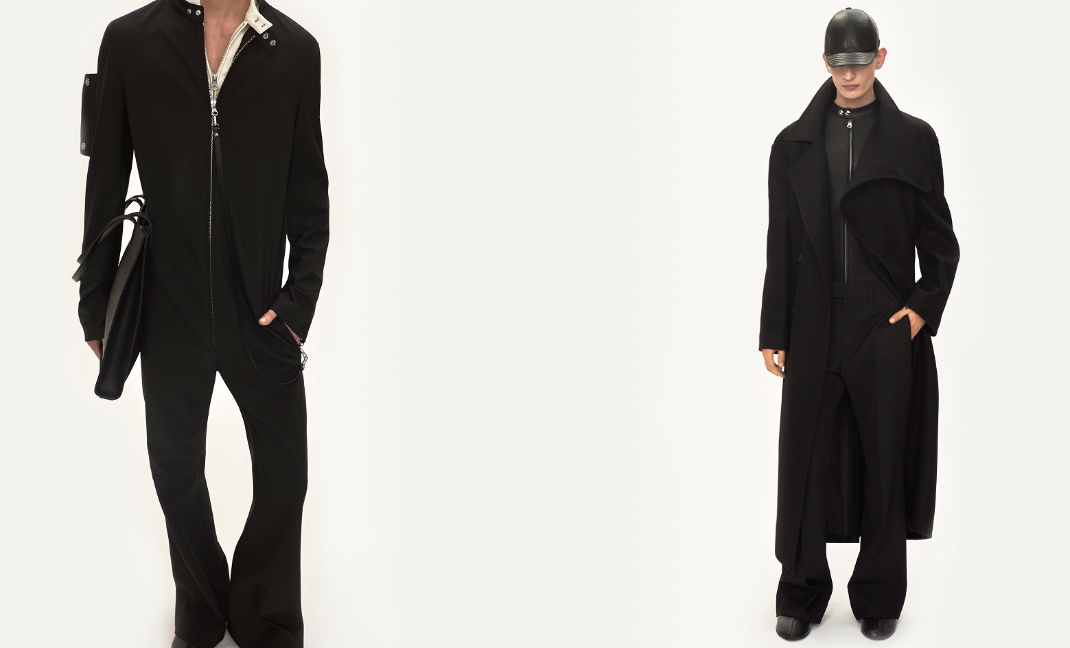 Elegant black contemporary outfits from Courrèges, showcasing sophisticated fashion style.