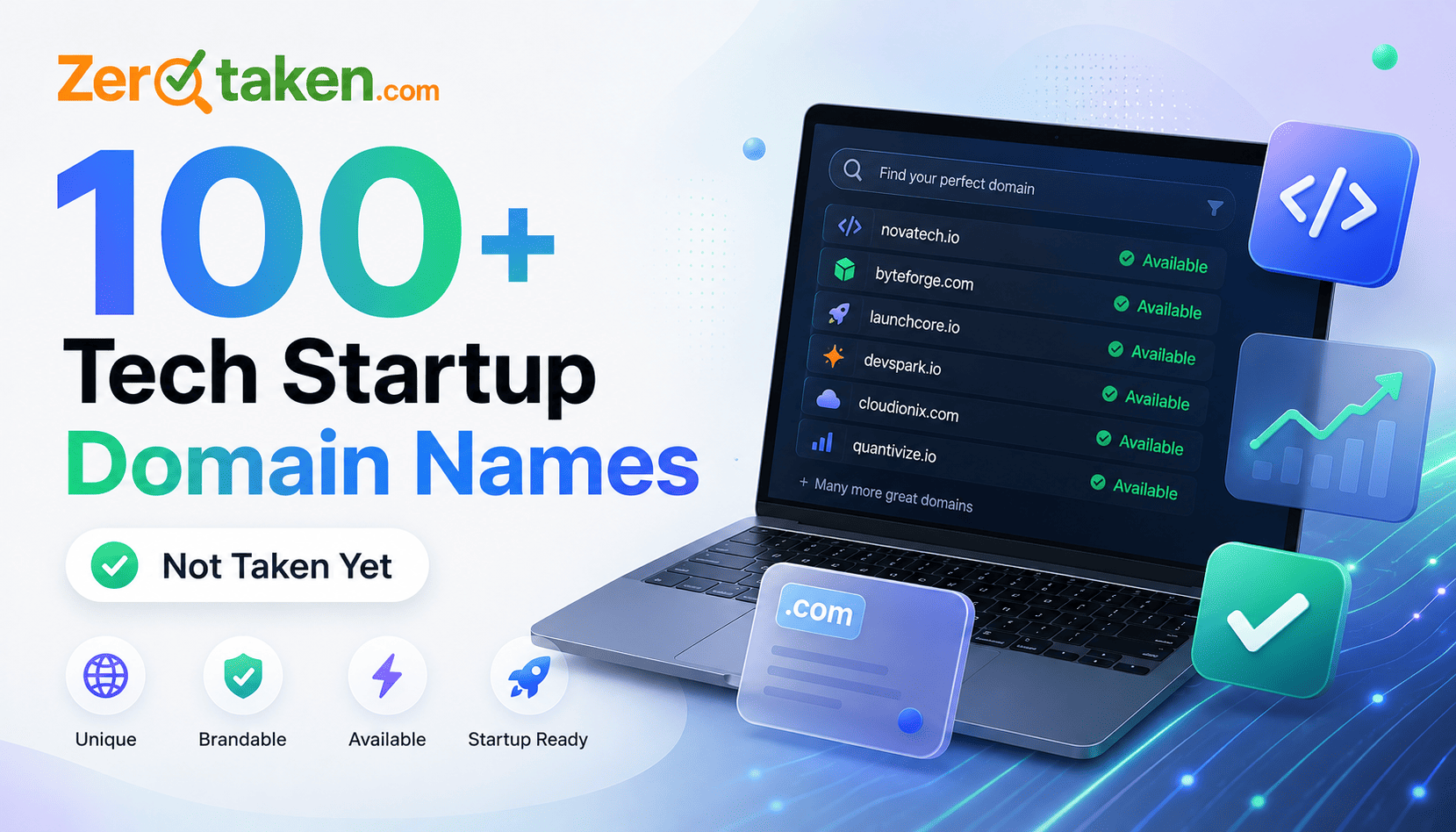 100 verfügbare Domainnamen für AI-Agent & autonome Startups ✅