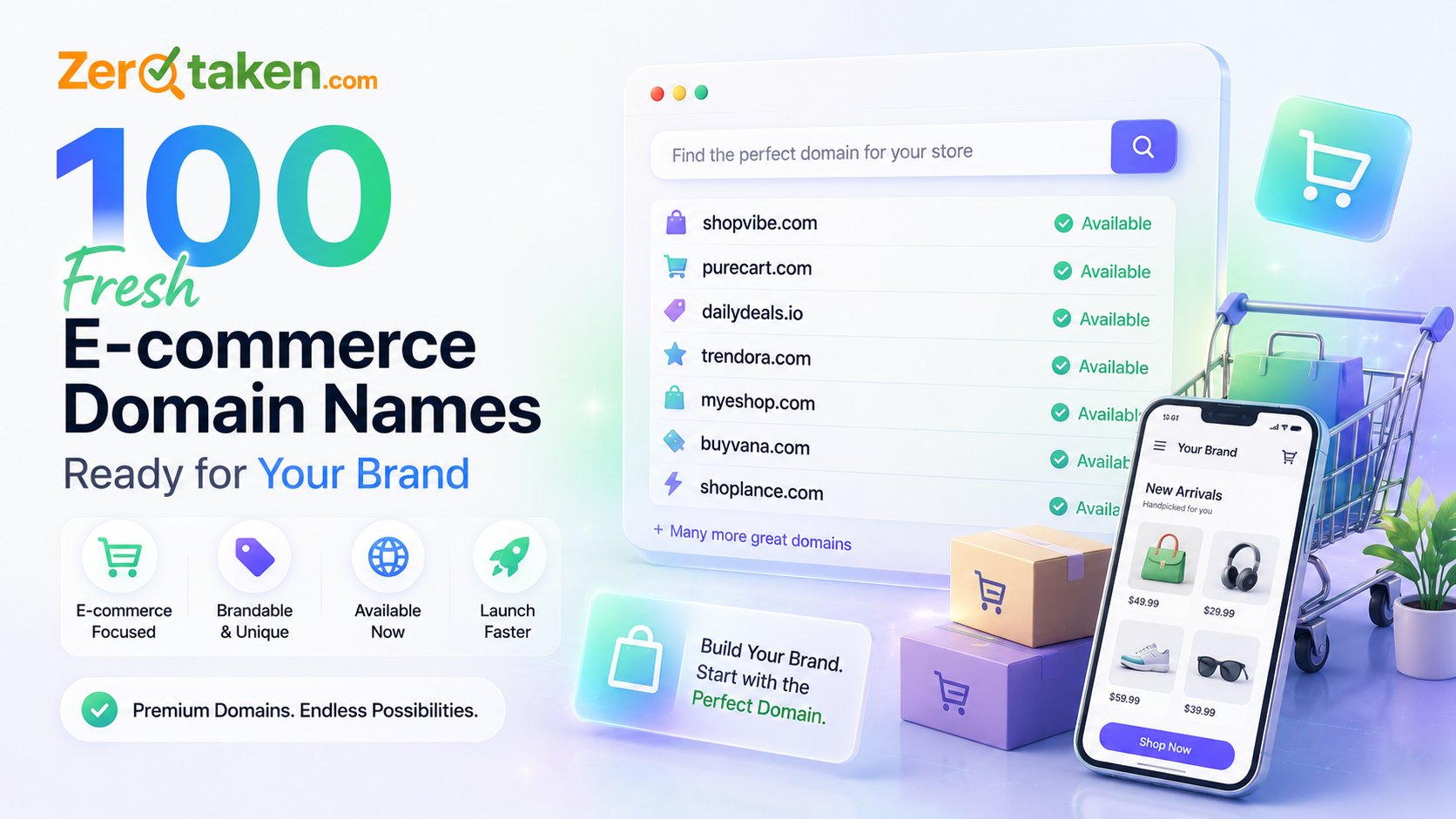 100 Fresh E‑commerce Domain Names Ready for Your Brand