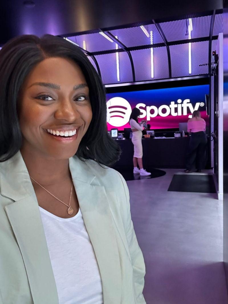 Danielle Bayard Jackson smiling at the Spotify studios