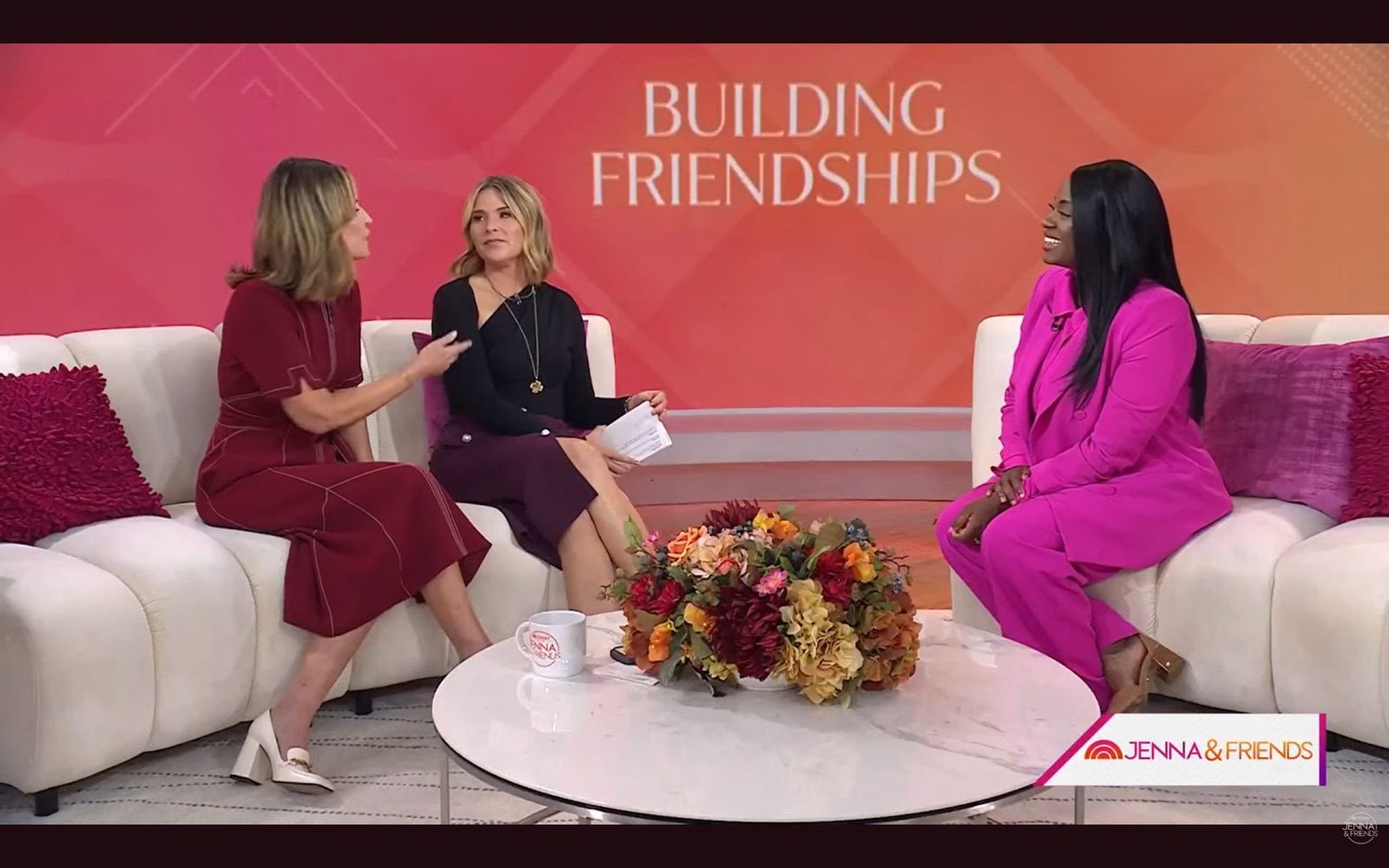 Danielle Bayard Jackson on the TODAY Show's Jenna & Friends set, discussing building friendships with the hosts