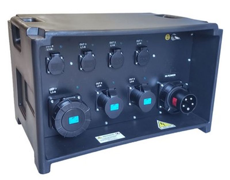 Distribution Box - IN: 63 III - OUT: 2x 63 I + 4x 32 I + 2x Schuko