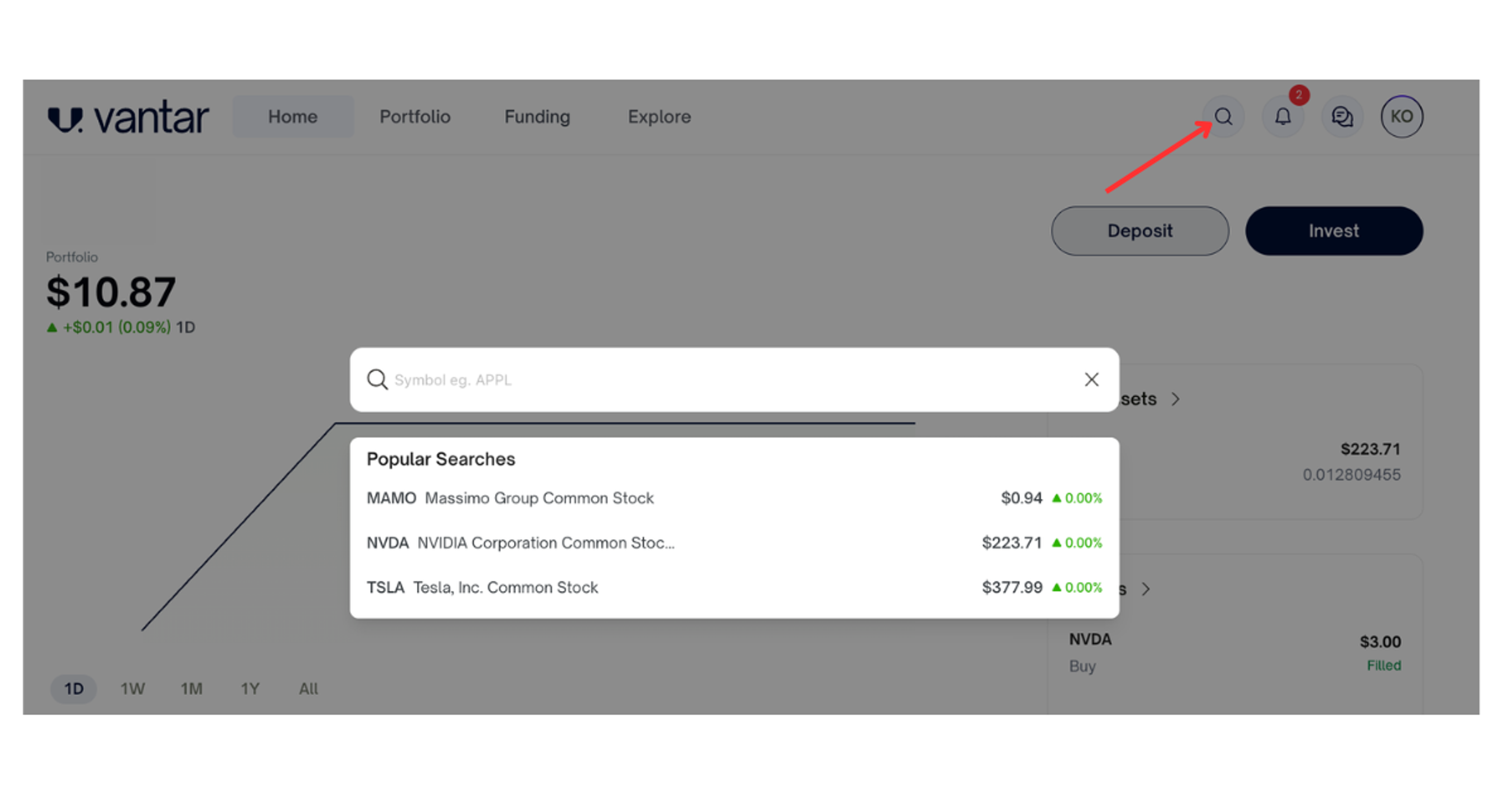How to place an order to buy a stock on Vantar