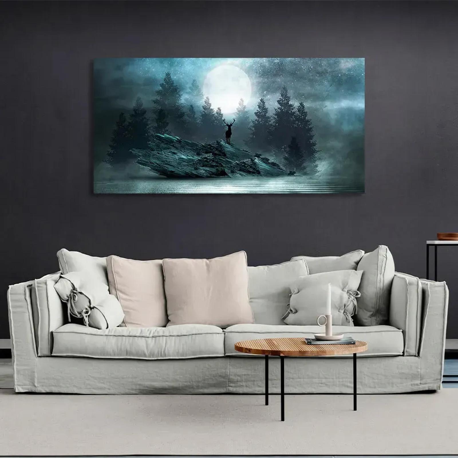 Emil Herzog Deer on a Cliff against a Moonlit Forest – 4