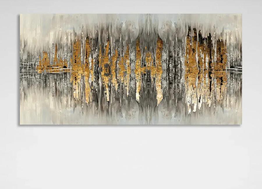 Emil Herzog Abstract — Gray and Gold Vertical Lines