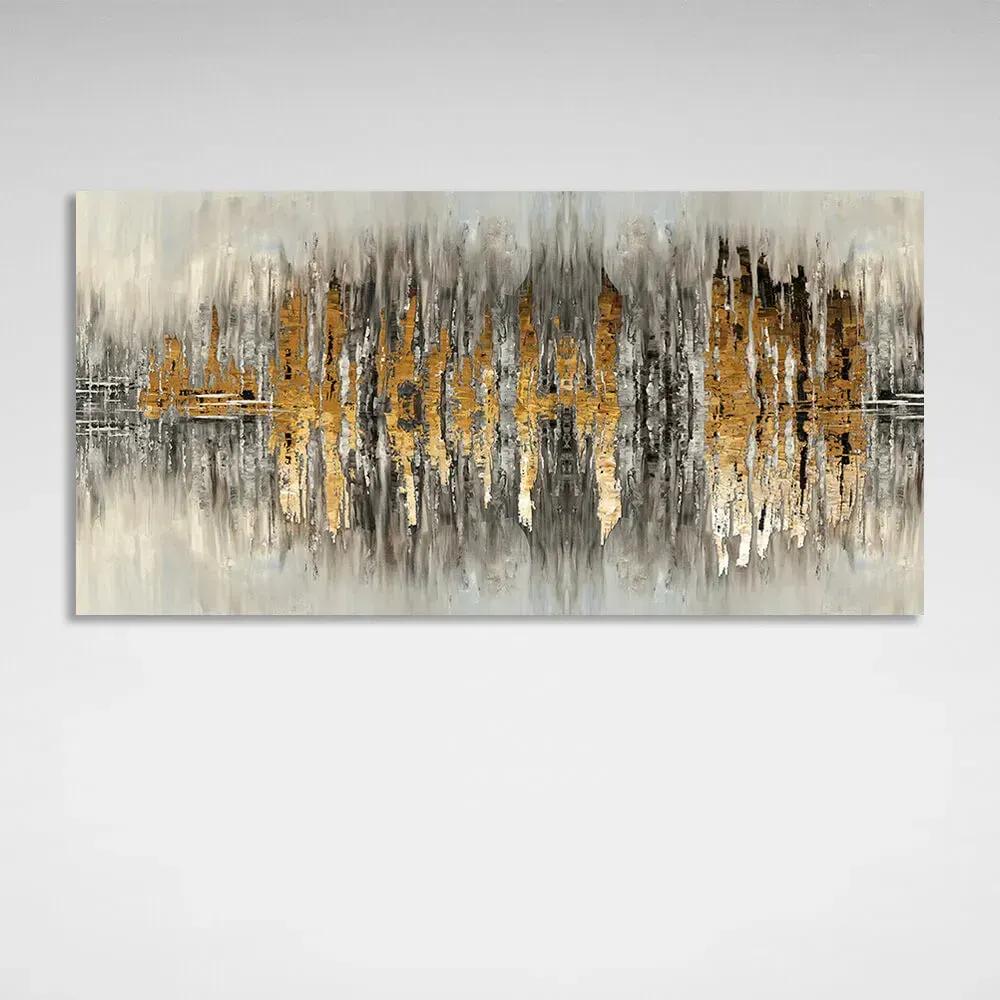 Emil Herzog Abstract — Gray and Gold Vertical Lines