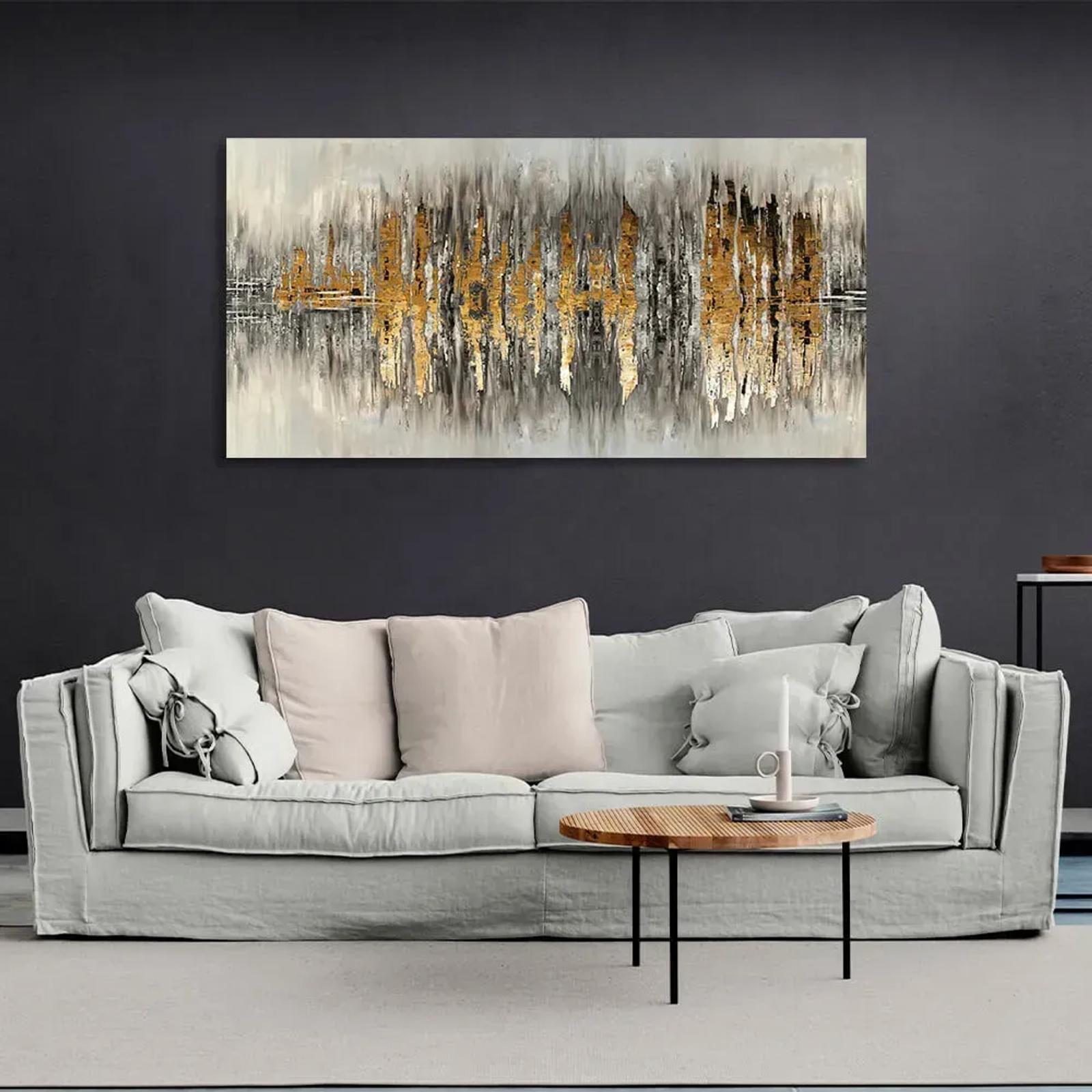 Emil Herzog Abstract — Gray and Gold Vertical Lines – 2