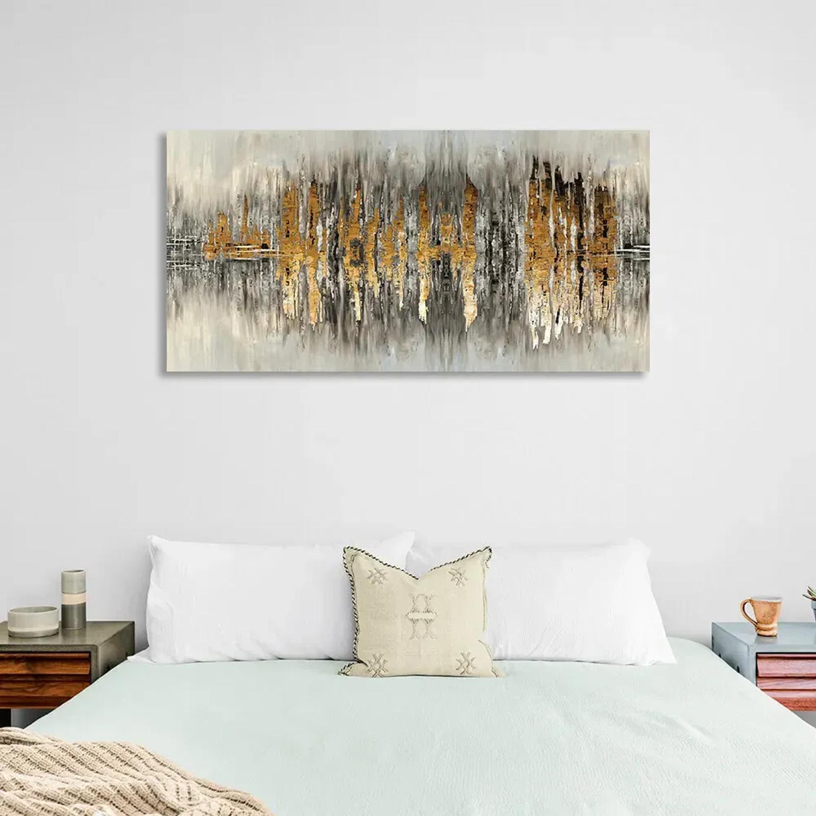 Emil Herzog Abstract — Gray and Gold Vertical Lines – 4