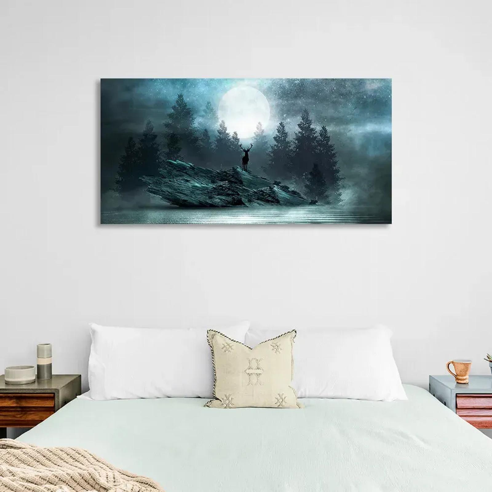 Emil Herzog Deer on a Cliff against a Moonlit Forest – 3