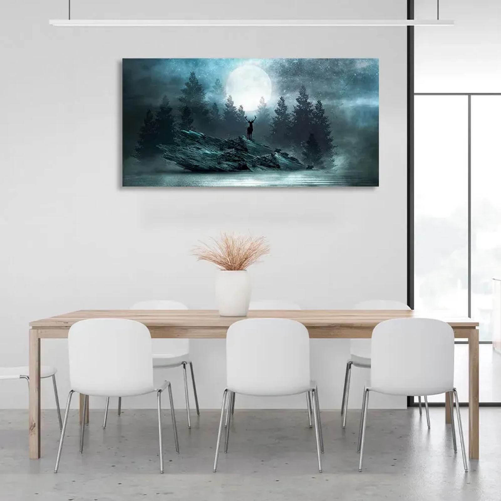 Emil Herzog Deer on a Cliff against a Moonlit Forest – 2