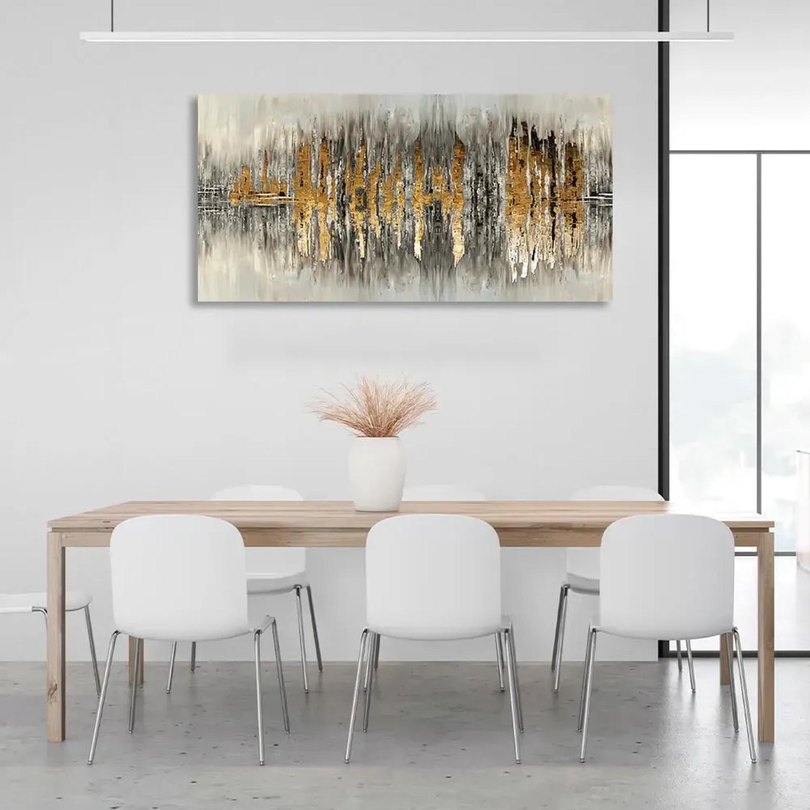 Emil Herzog Abstract — Gray and Gold Vertical Lines – 3