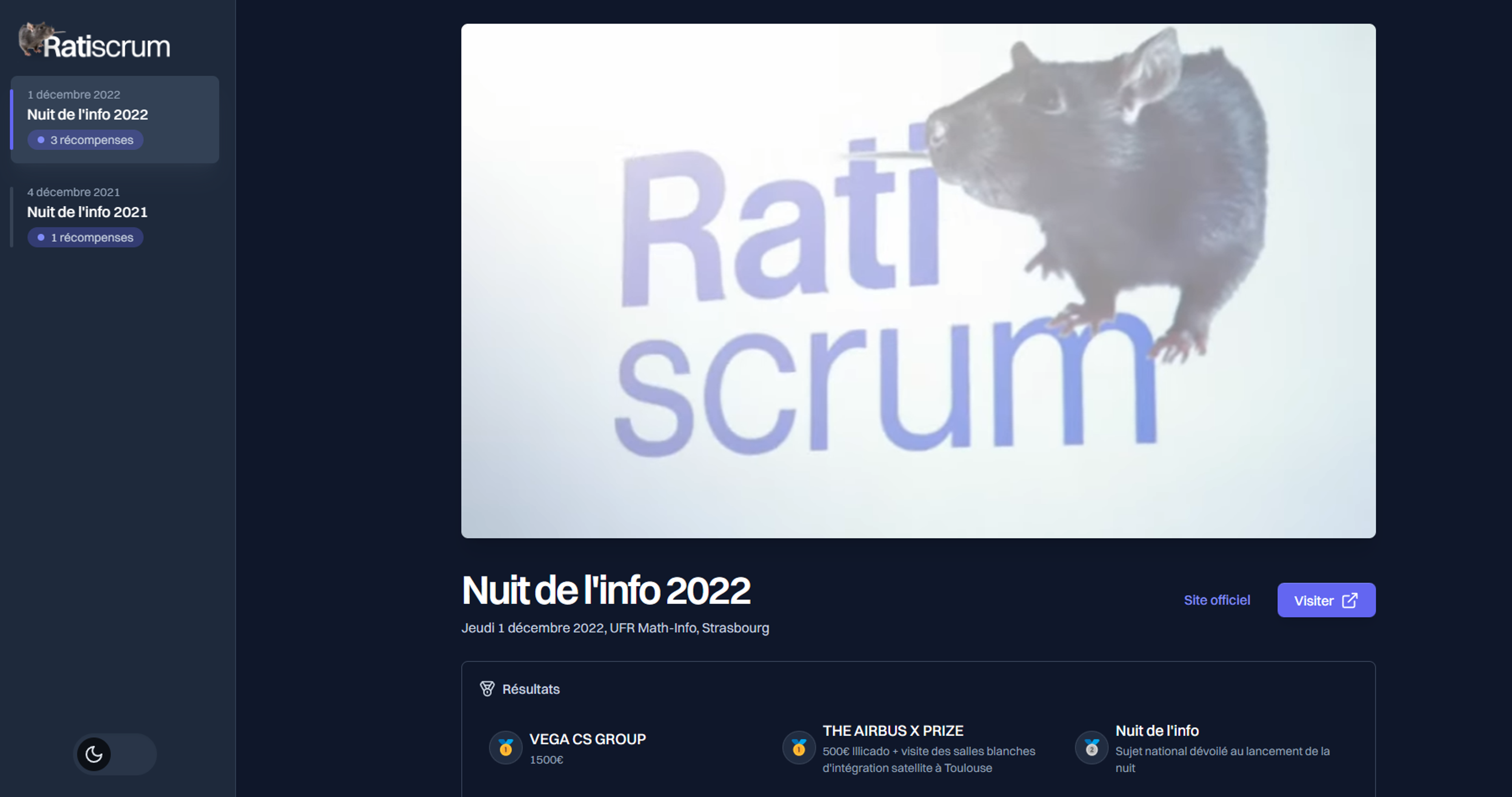 Ratiscrum team website homepage