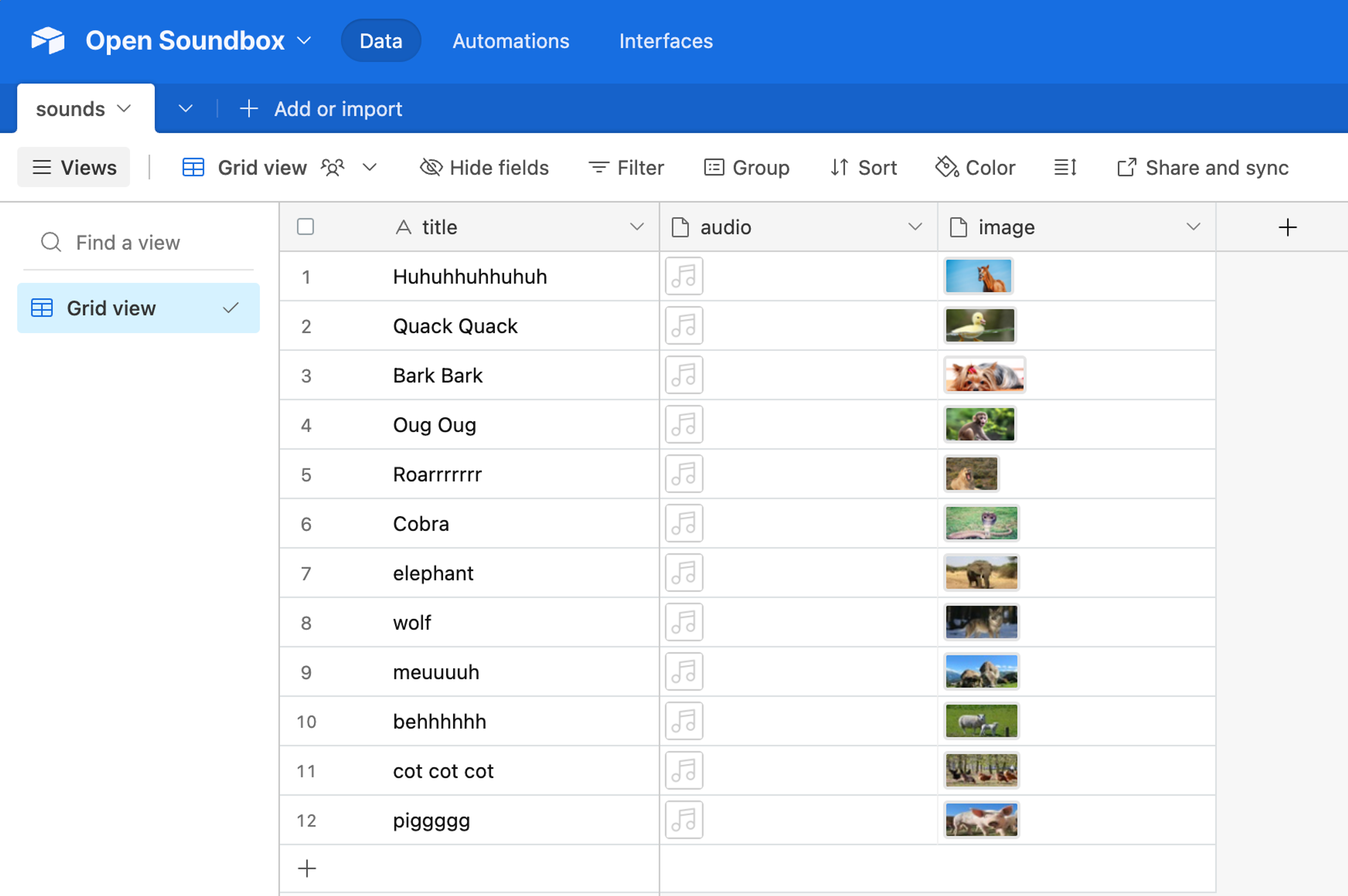 Open Soundbox content and configuration can be managed on airtable online UI.