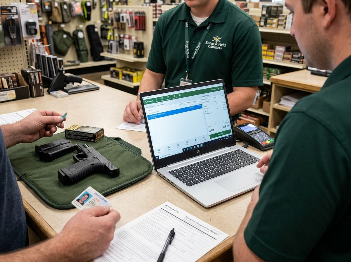 A gun store owner managing his online business.
