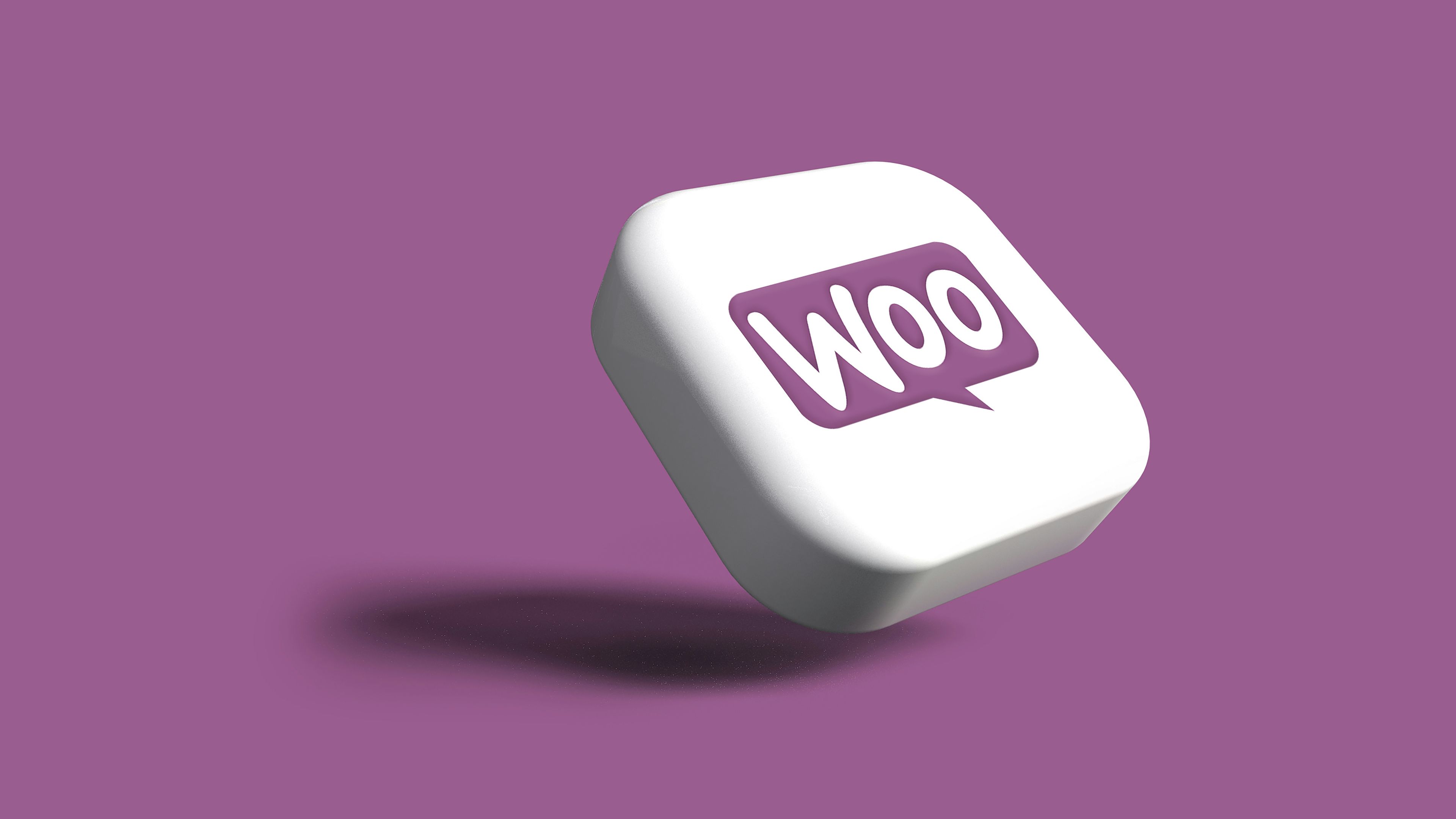 a 3d rendering of a woocommerce icon on a purple background .