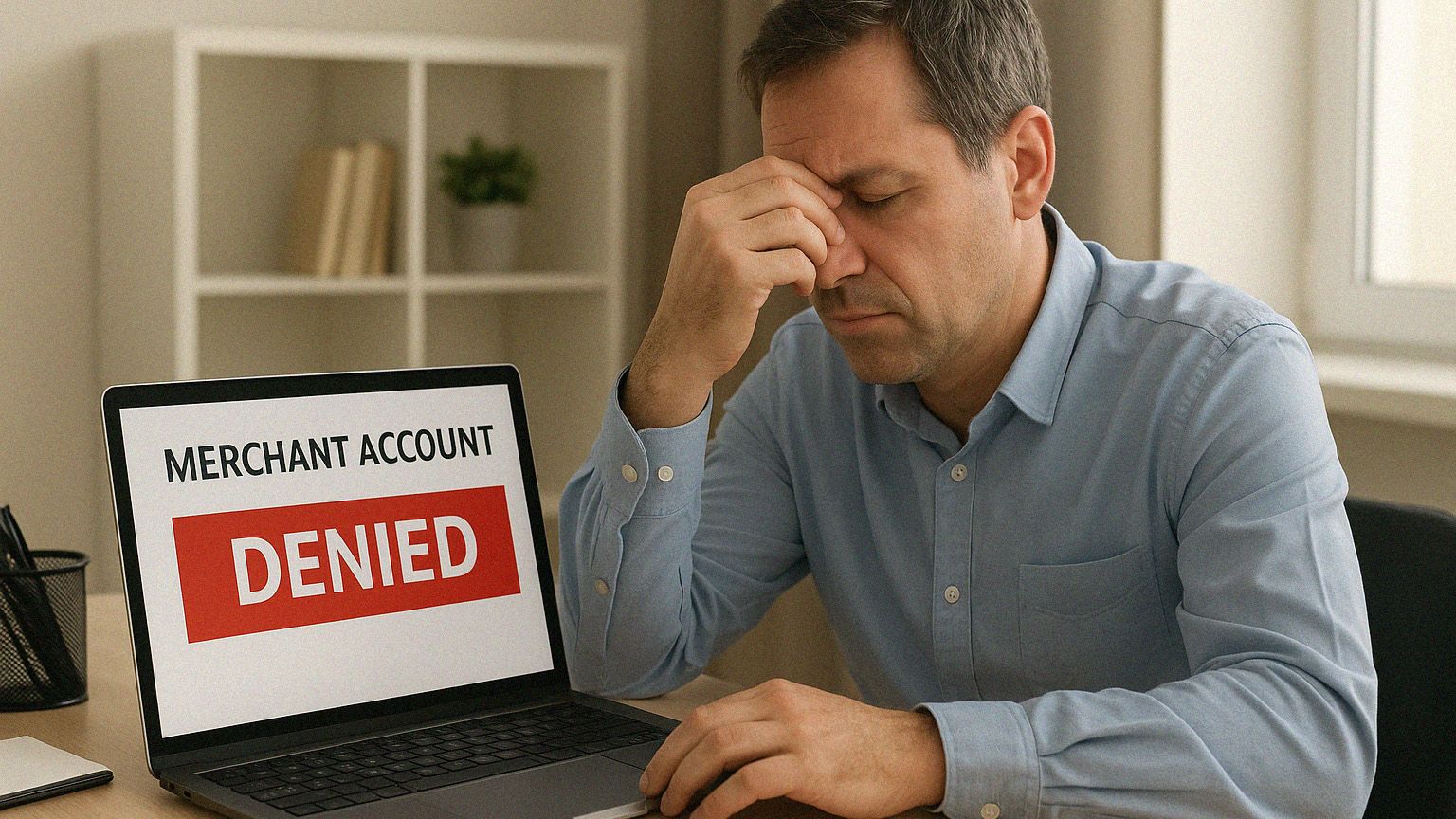 A firearm business owner who is frustrated with a merchant account application denial.