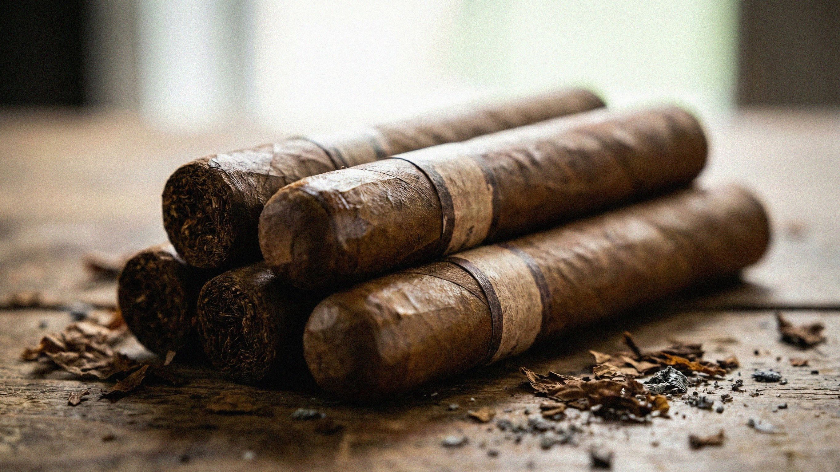 A stack of tobacco cigars