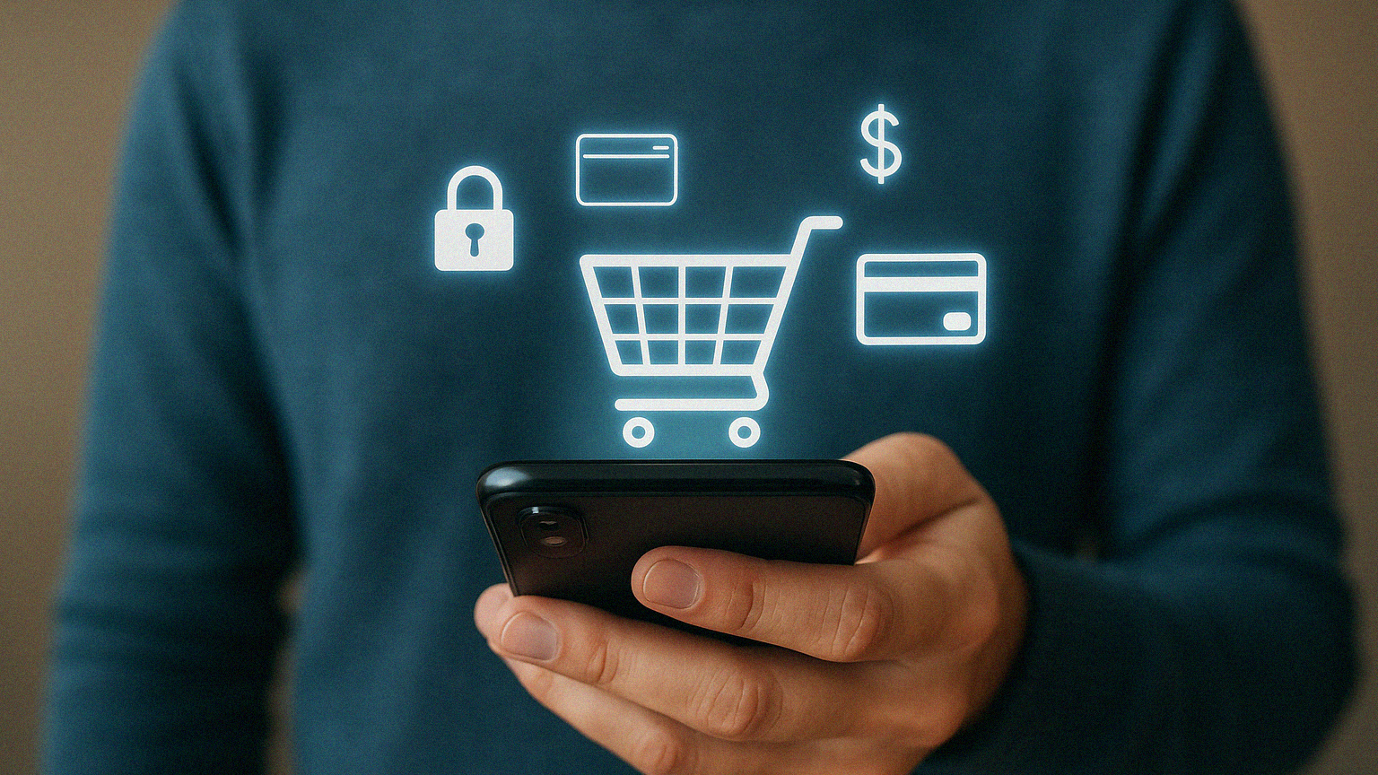 Customer using their phone to explore payment options.