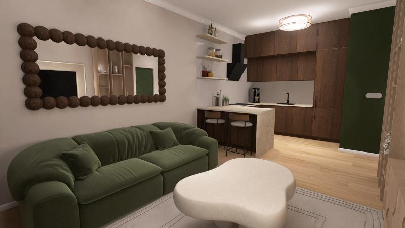 Salon z kuchnią