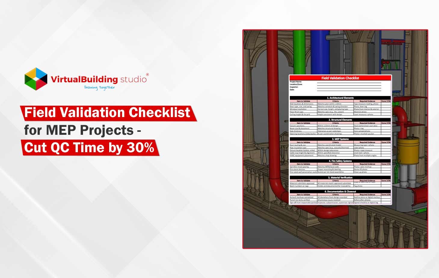 Field Validation Checklist for MEP Projects - Cut QC Time by 30%