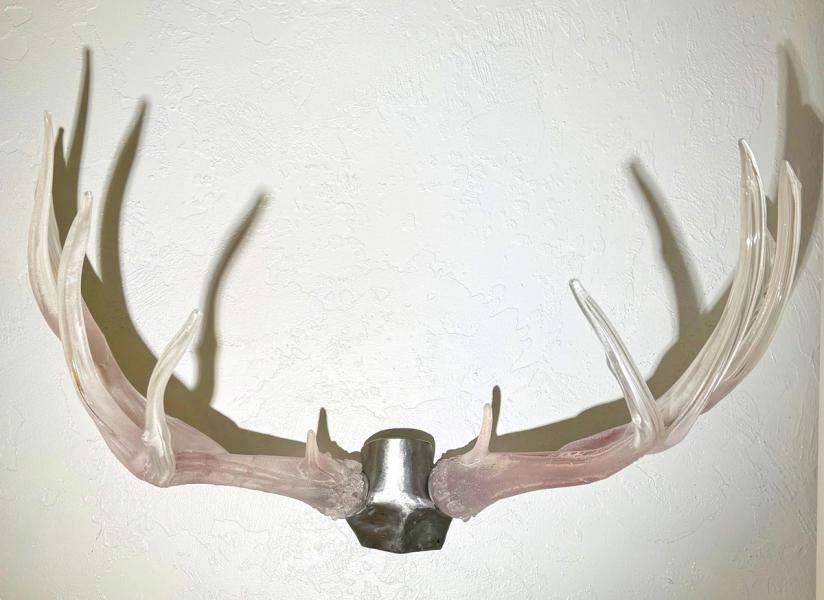 Pale Pink Wall Antler Mount