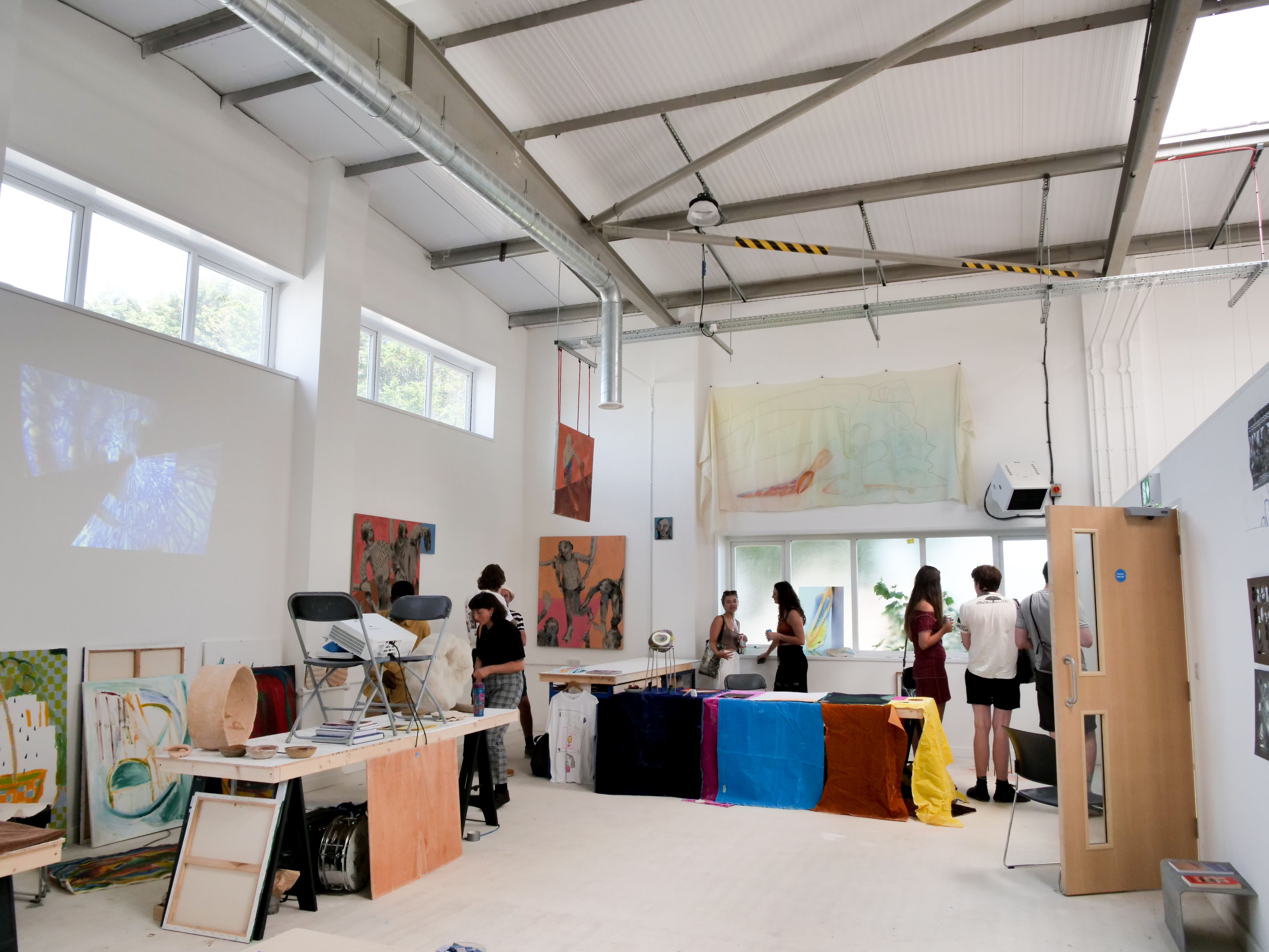 Image of studio tables set up in a communal studio