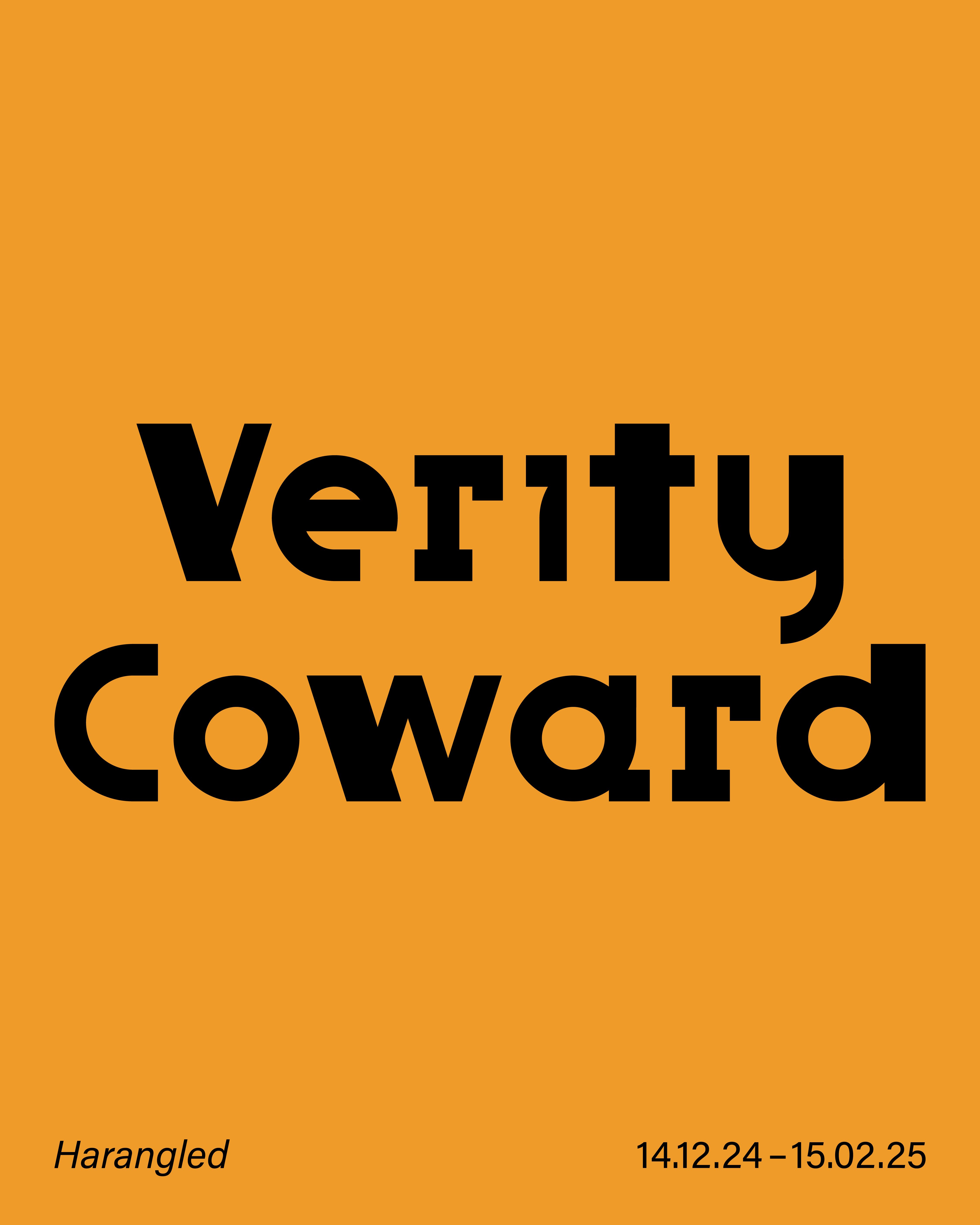 Graphic for Verity Coward's exhibition at Flatland, Harangued 