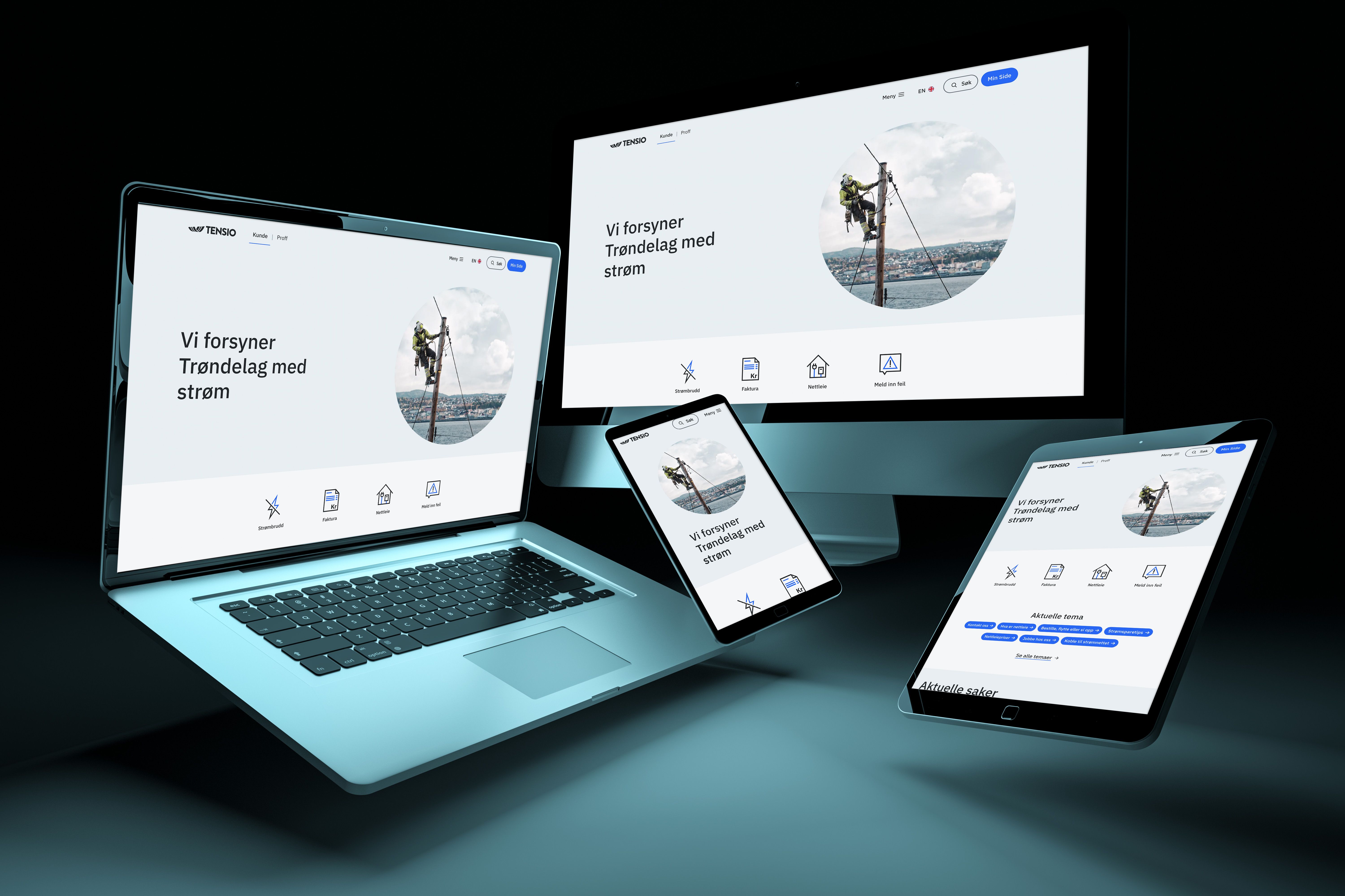 Ny nettside som vises på flere ulike skjermer