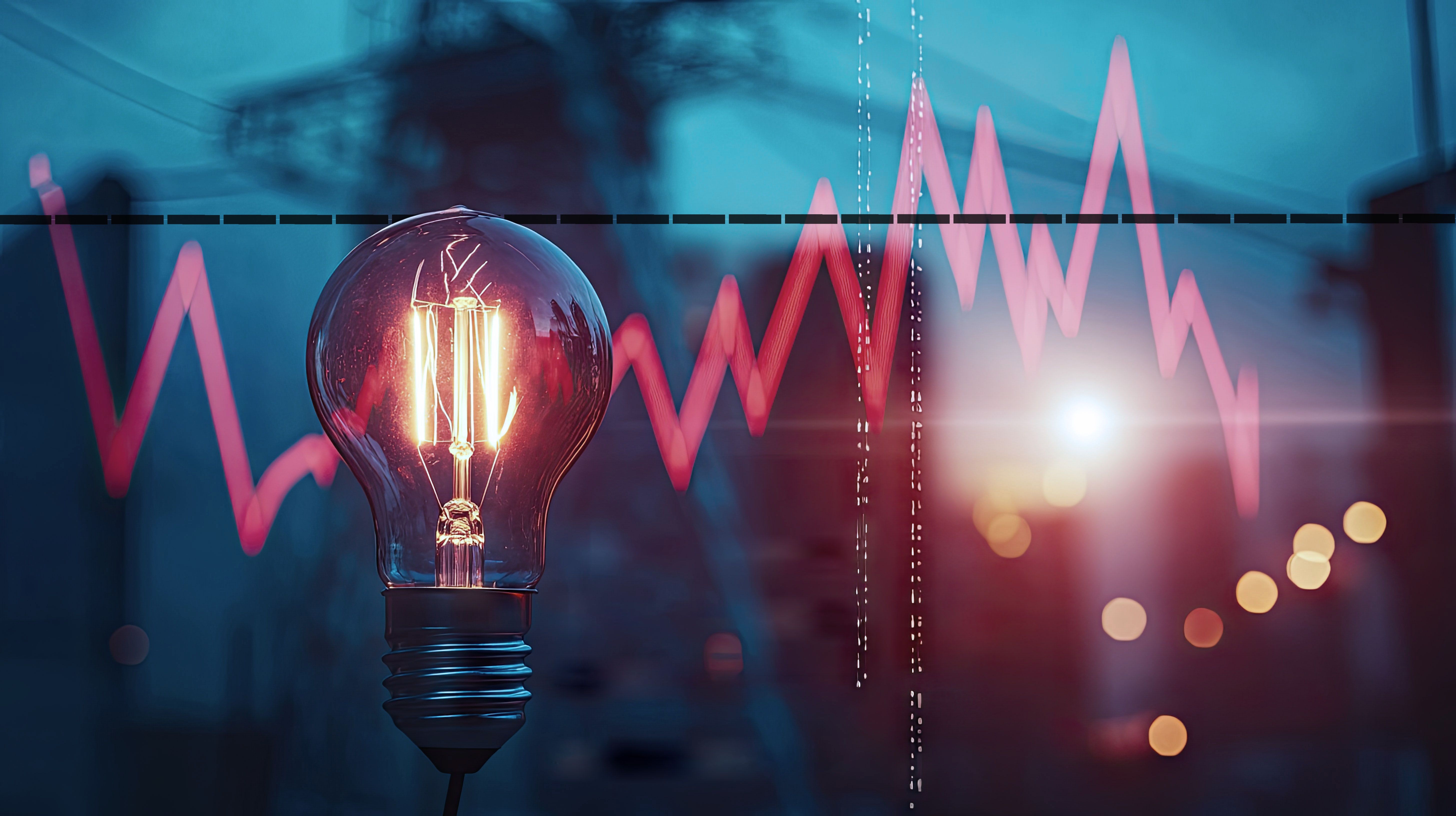 Abstrakt bilde som symboliserer en ujevn strømpris vs en jevn Norgespris