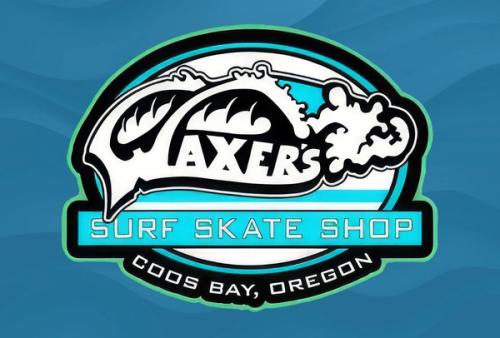 Waxer's Surf Skate Shop, Coos Bay, Oregon — logo with a stylized wave.