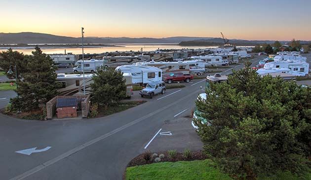 Sunrise over RVs