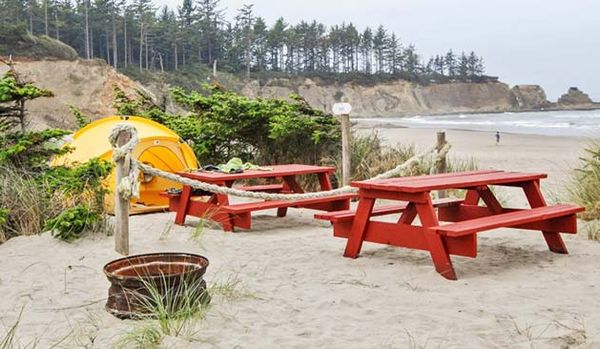 Beach Tent Camping at Sun Outdoor Coos Bay in Charleston, OR