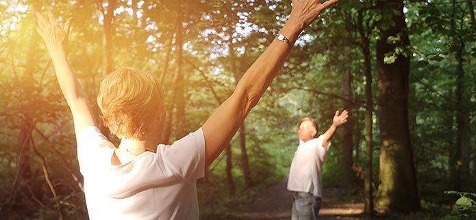 Older couple in forest