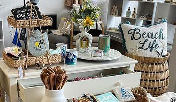 Handcrafted home décor and gifts on display at Creative Creations in Coos Bay