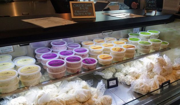 Face Rock Creamery fromage and cheese curds cold case display
