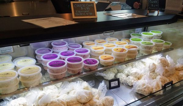 Face Rock Creamery fromage and cheese curds cold case display