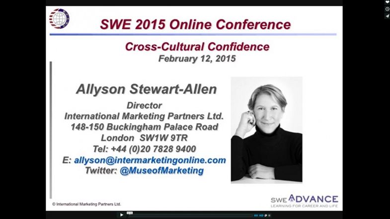 SWE Webinar On Cross-Cultural Confidence – Featuring Allyson Stewart-Allen