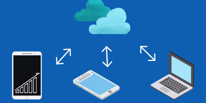 An image representing Cloud Computing, showcasing the concept of remote data storage, secure access, and seamless collaboration across devices and locations