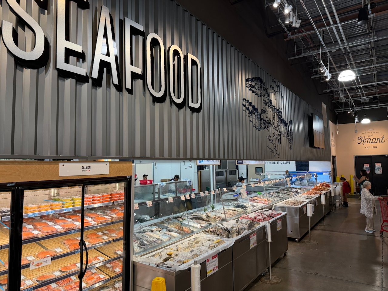 Seafood section of H Mart