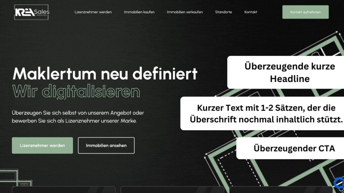 Kunst der Hero Section Beispiel