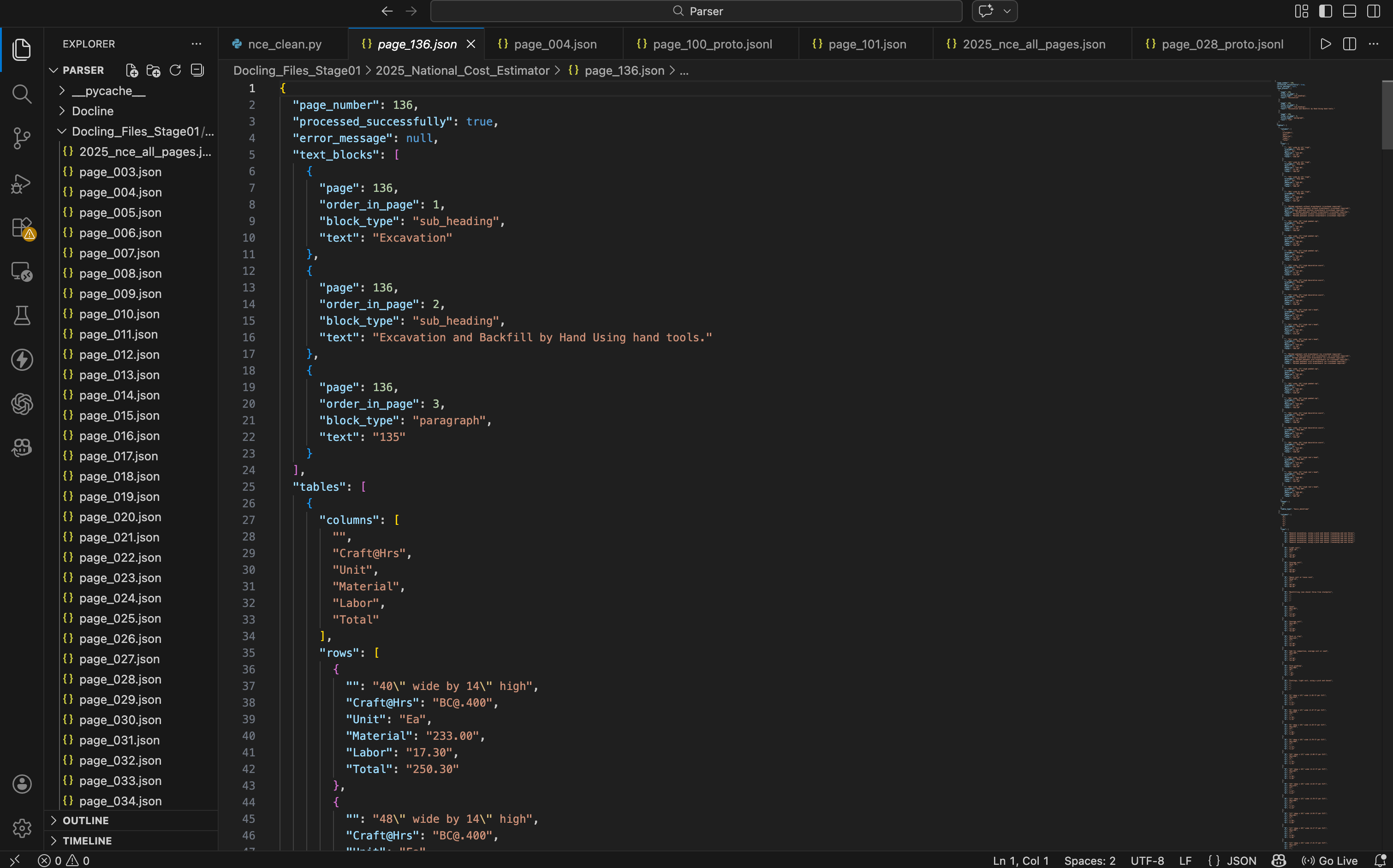 Parser — Construction Cost RAG Pipeline