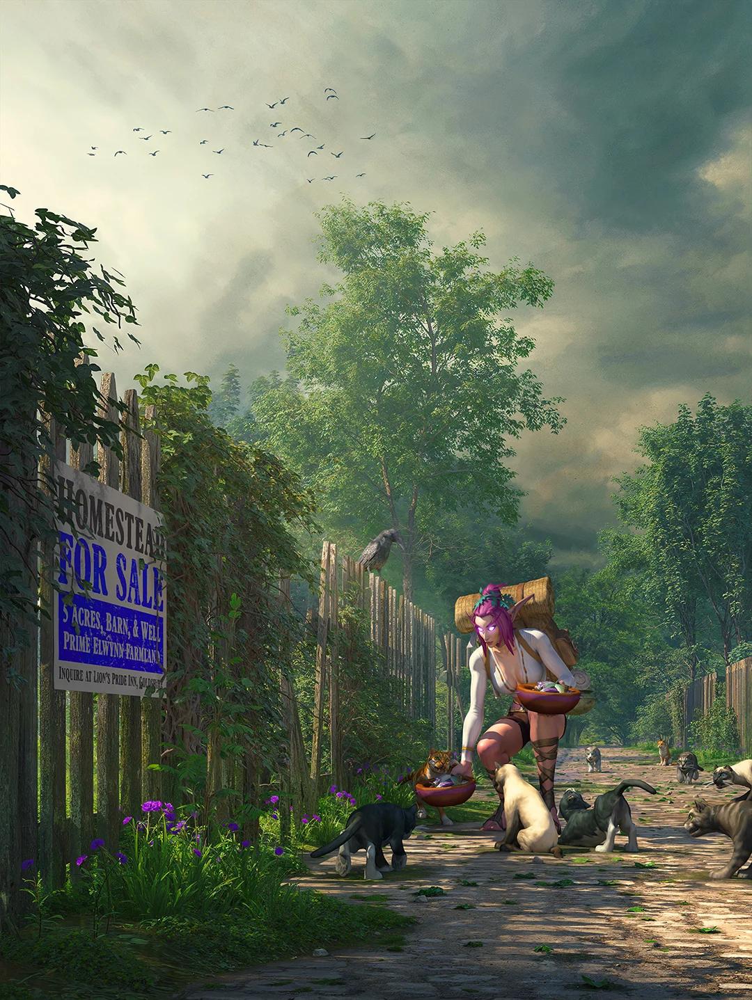 Feeding Strays in Poster format